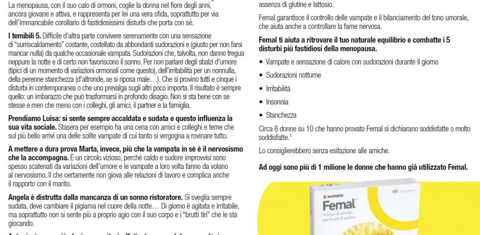 campagna stampa Femal Piloni